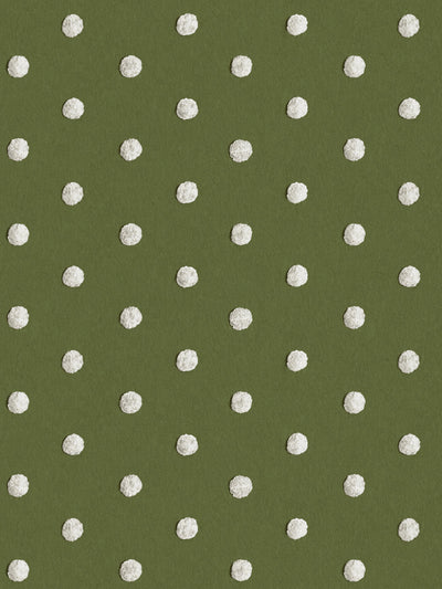 'Chenille Dots Small' Wallpaper by Chris Benz - Olive