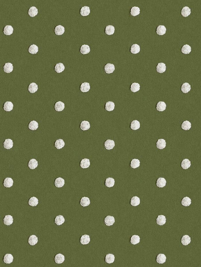 'Chenille Dots Small' Wallpaper by Chris Benz - Olive