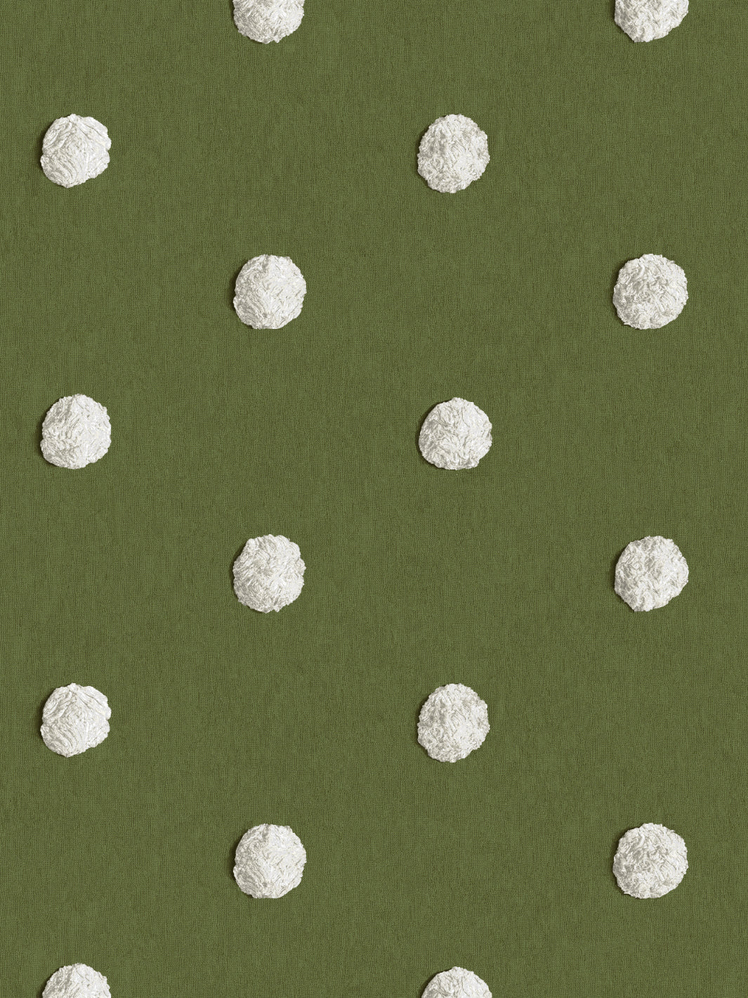 'Chenille Dots Small' Wallpaper by Chris Benz - Olive