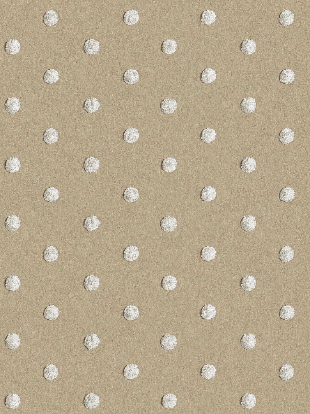 chenille dots small wallpaper chris benz white on taupe