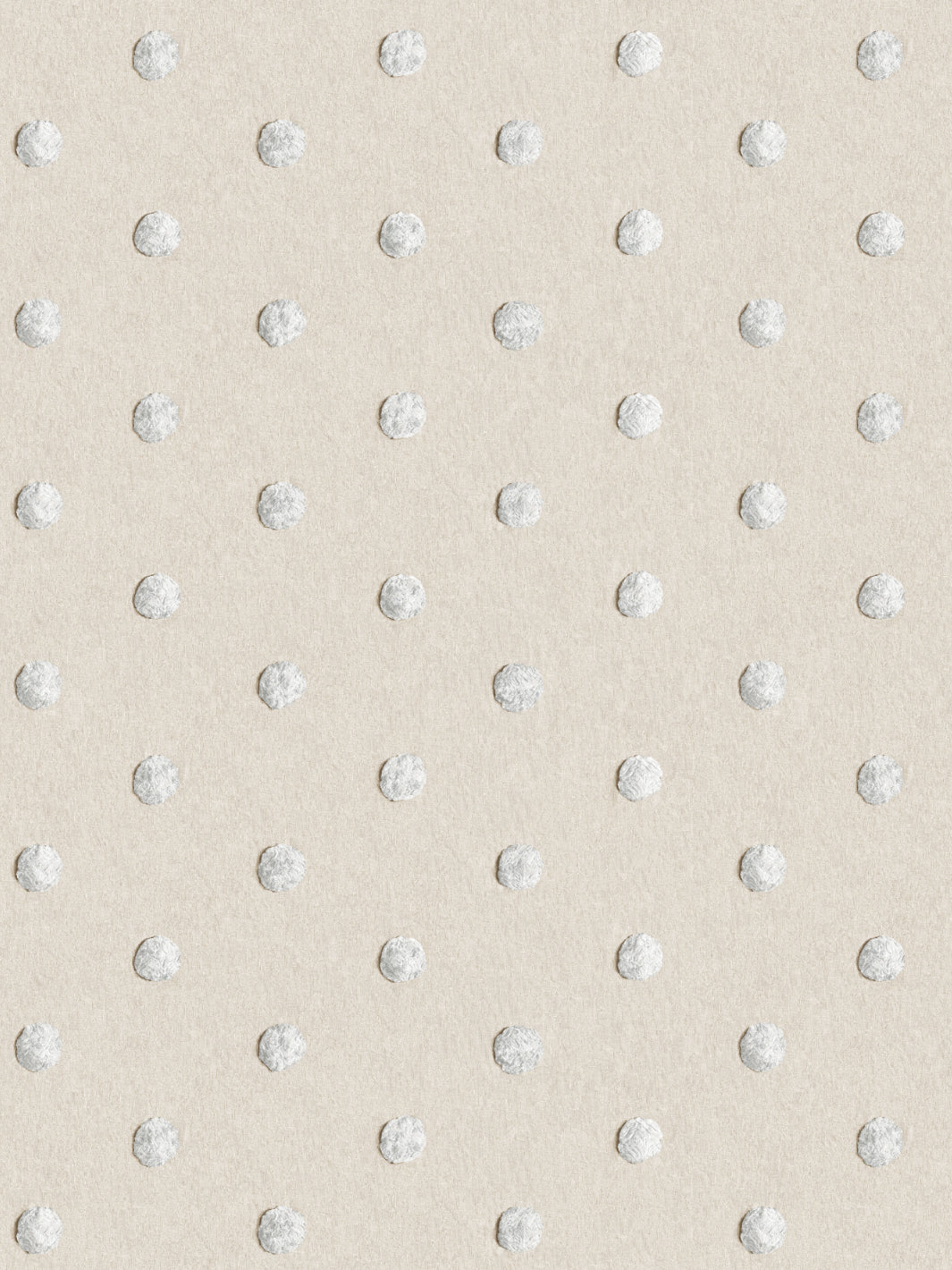 'Chenille Dots Small' Wallpaper by Chris Benz - White