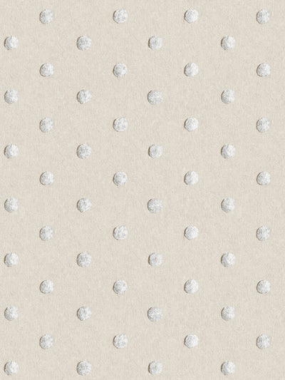 'Chenille Dots Small' Wallpaper by Chris Benz - White