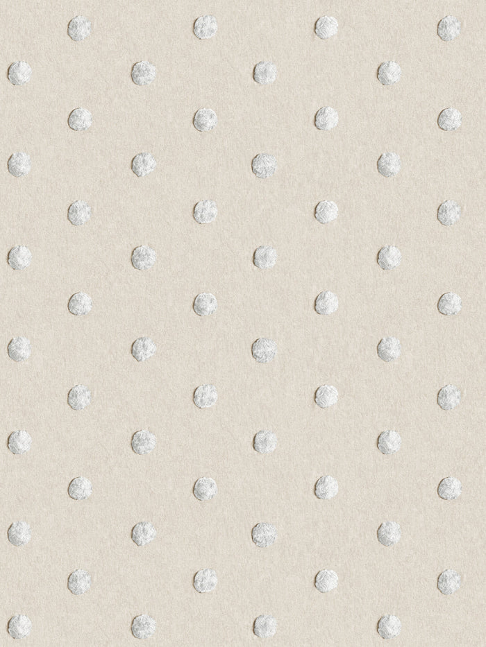 'Chenille Dots Small' Wallpaper by Chris Benz - White