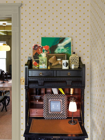 chenille dots small wallpaper chris benz yellow