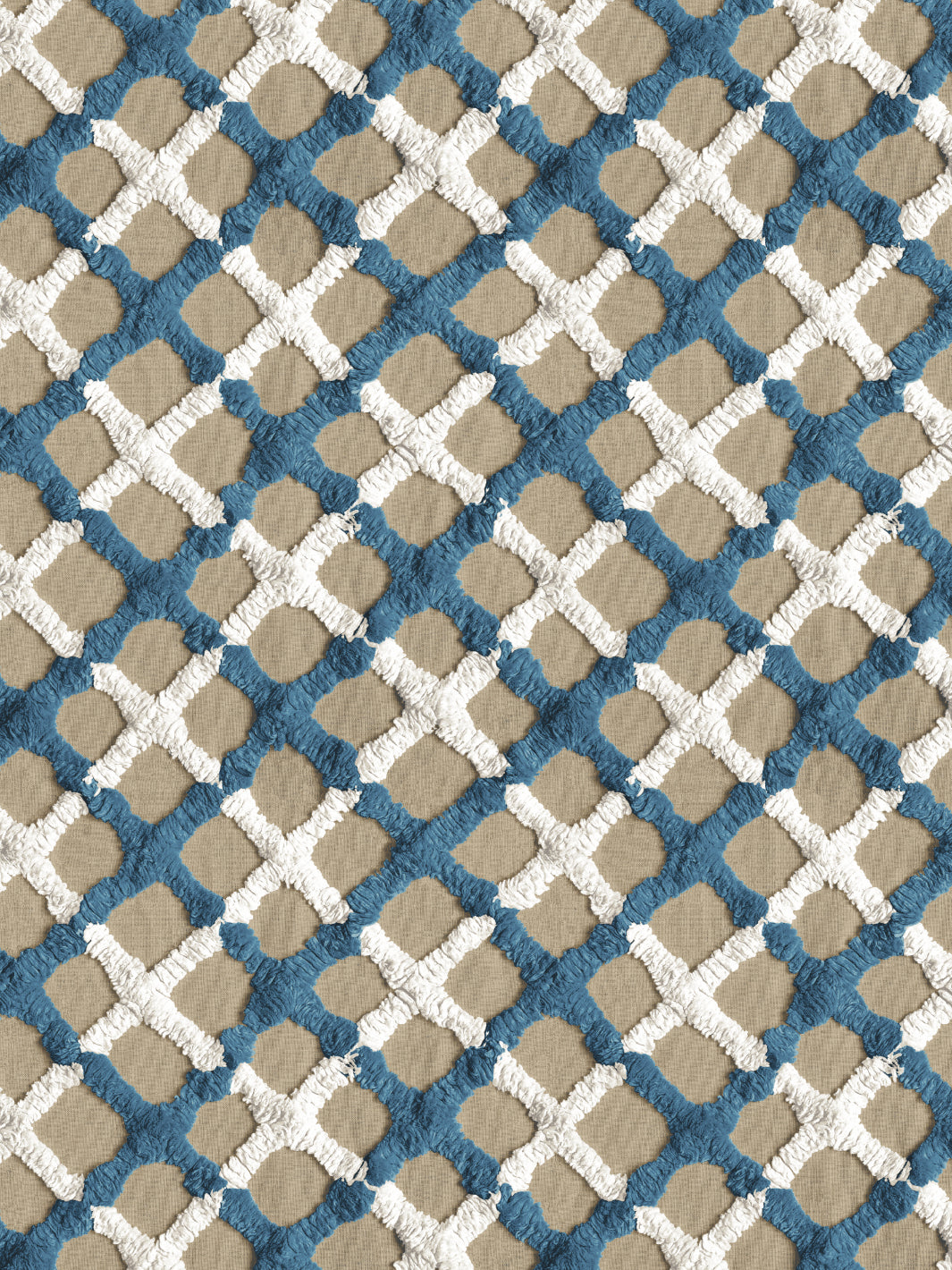 chenille quilt wallpaper chris benz blue on taupe