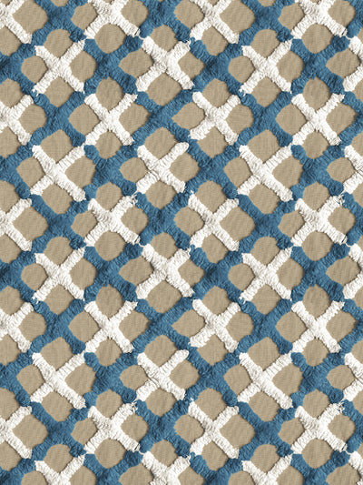 chenille quilt wallpaper chris benz blue on taupe
