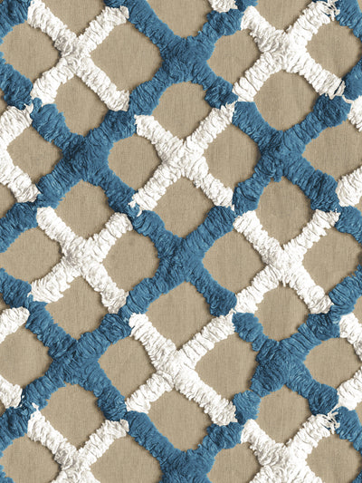 chenille quilt wallpaper chris benz blue on taupe