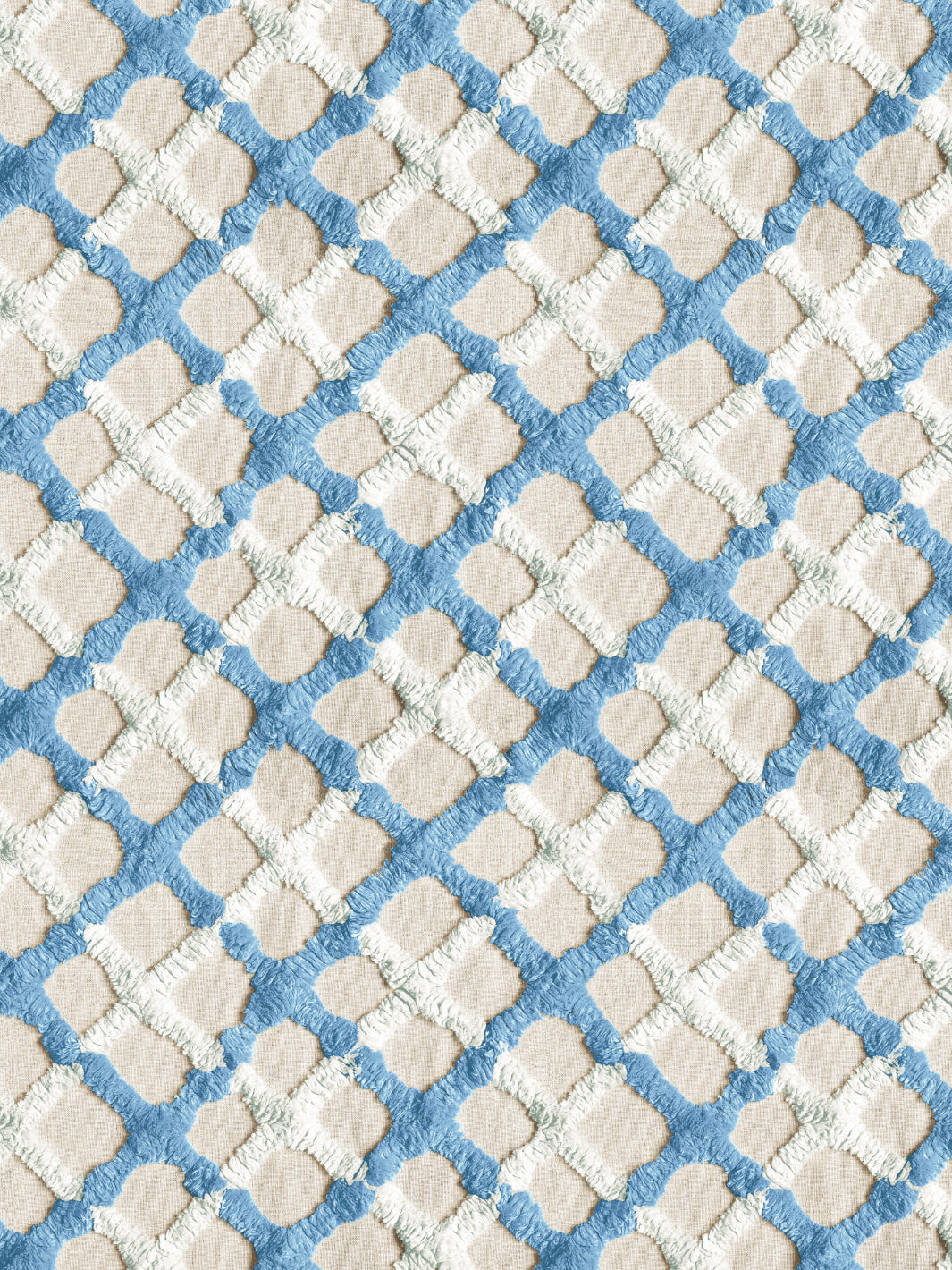 'Chenille Quilt' Wallpaper by Chris Benz - Blue