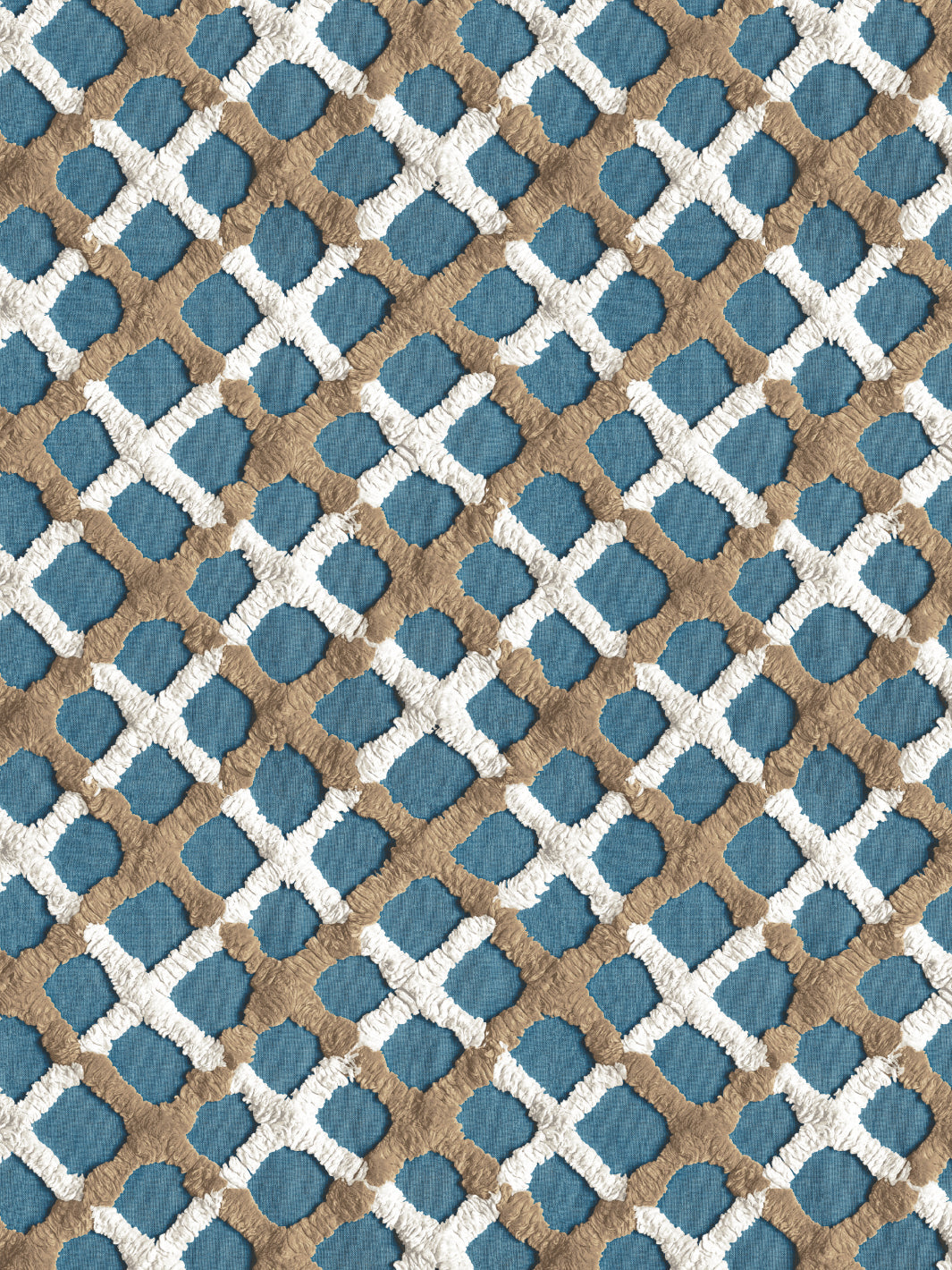 'Chenille Quilt' Wallpaper by Chris Benz - Deep Blue