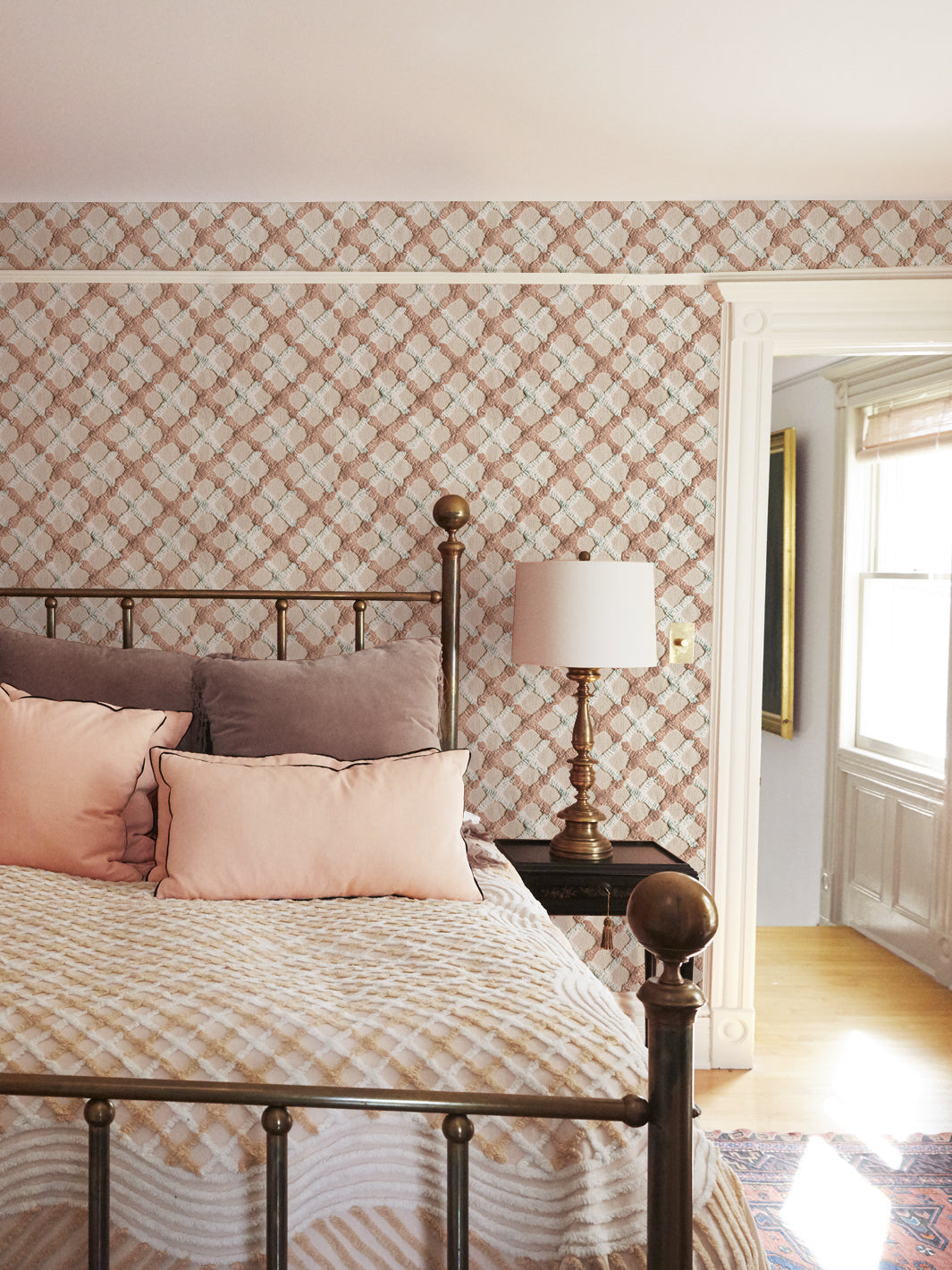 chenille quilt wallpaper chris benz latte