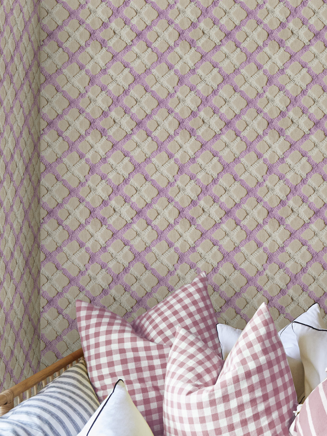 'Chenille Quilt' Wallpaper by Chris Benz - Lilac