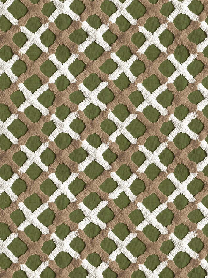 'Chenille Quilt' Wallpaper by Chris Benz - Olive