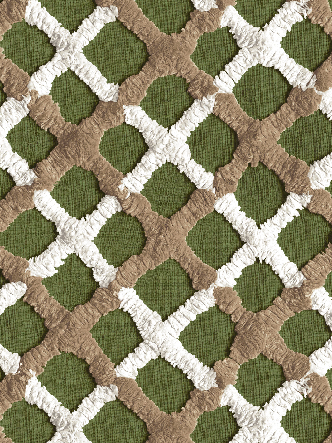 'Chenille Quilt' Wallpaper by Chris Benz - Olive