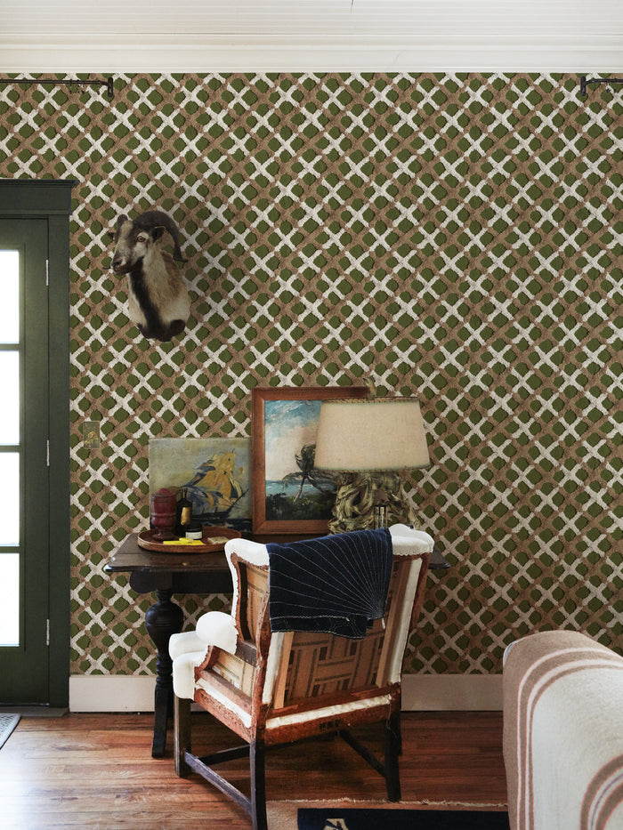 'Chenille Quilt' Wallpaper by Chris Benz - Olive