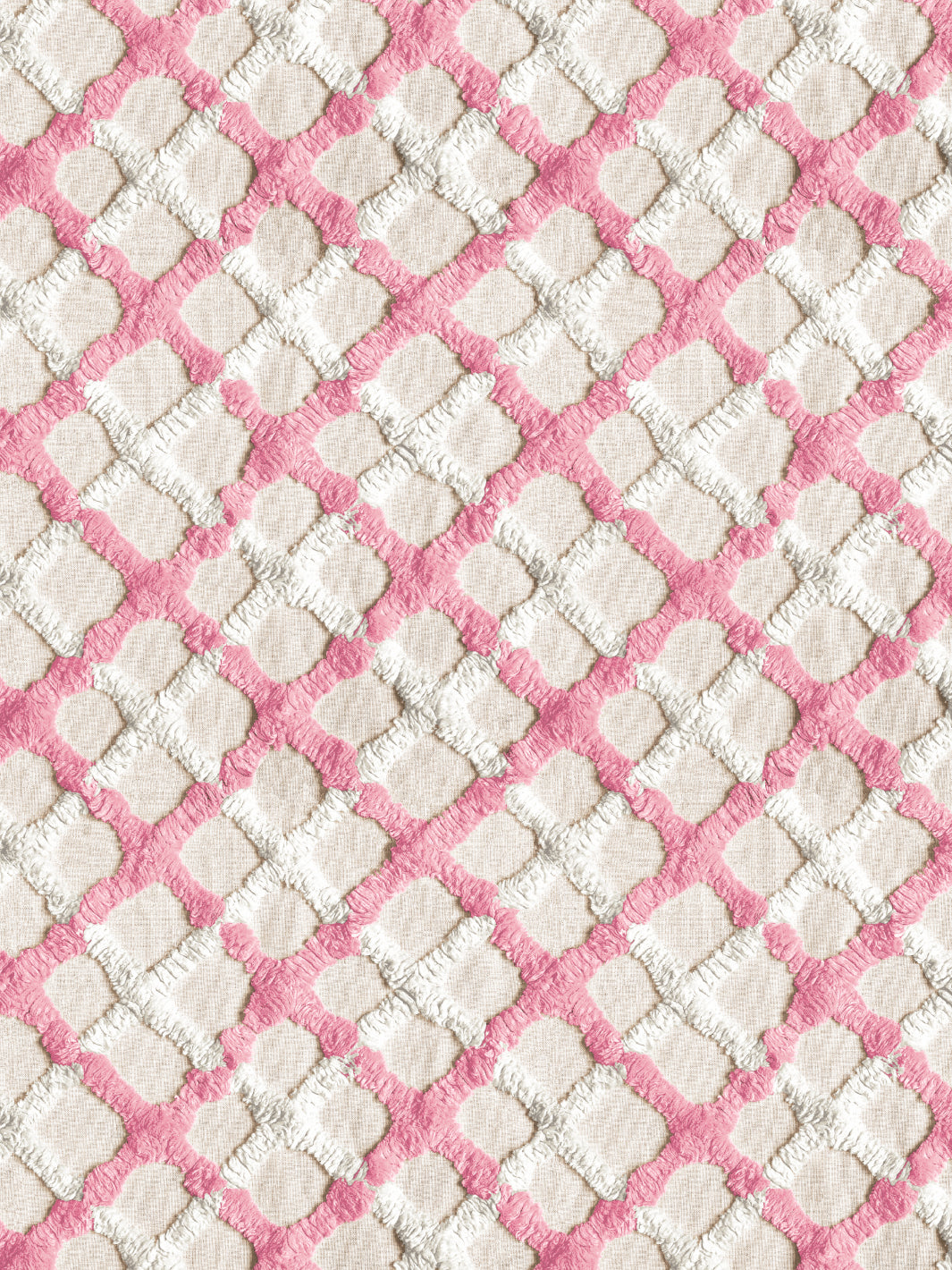 'Chenille Quilt' Wallpaper by Chris Benz - Pink
