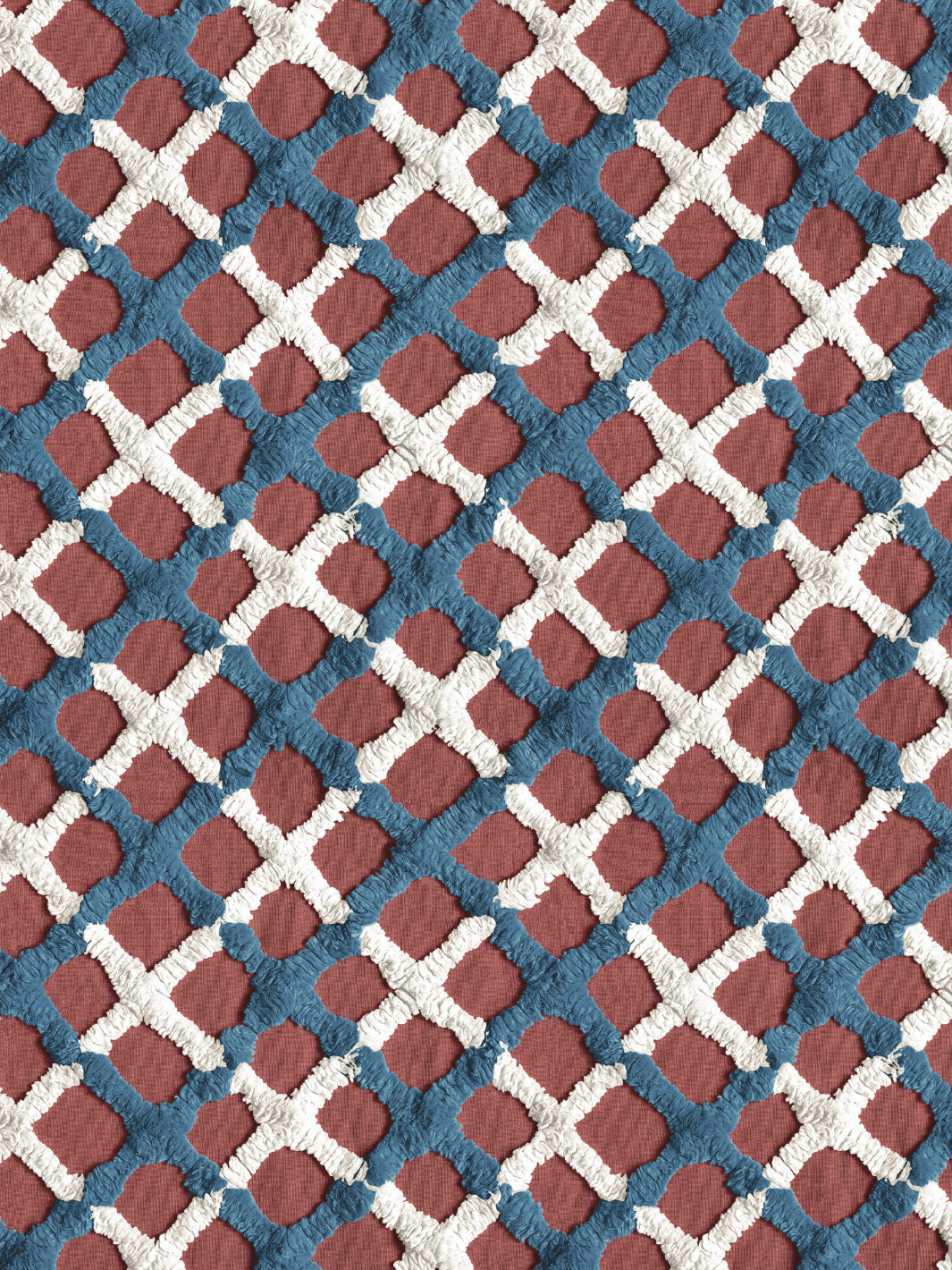 chenille quilt wallpaper chris benz red blue white
