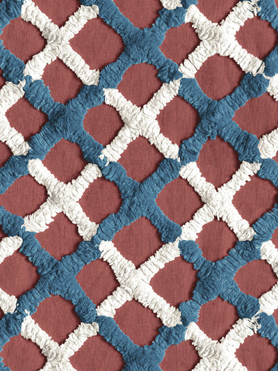 chenille quilt wallpaper chris benz red blue white