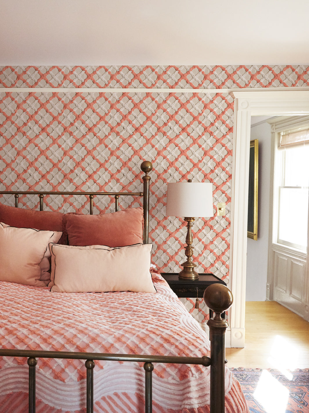 'Chenille Quilt' Wallpaper by Chris Benz - Salmon