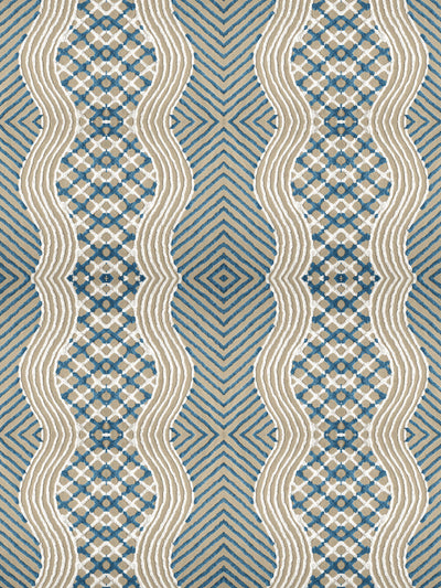 chenille stripe wallpaper chris benz blue on taupe