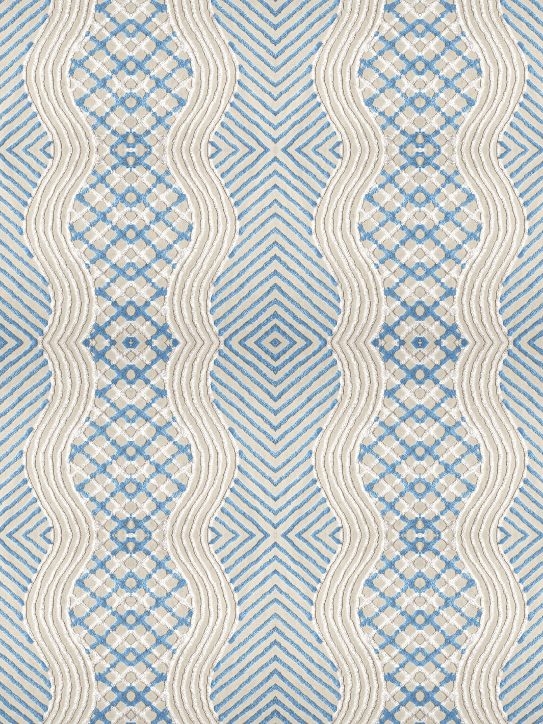 'Chenille Stripe' Wallpaper by Chris Benz - Blue