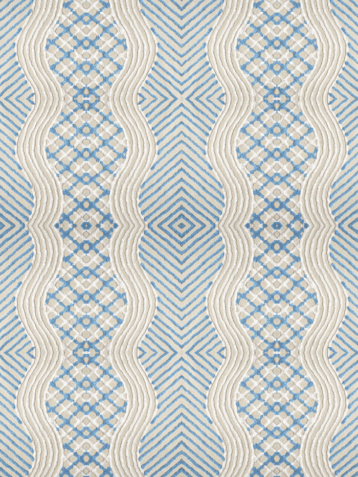 'Chenille Stripe' Wallpaper by Chris Benz - Blue