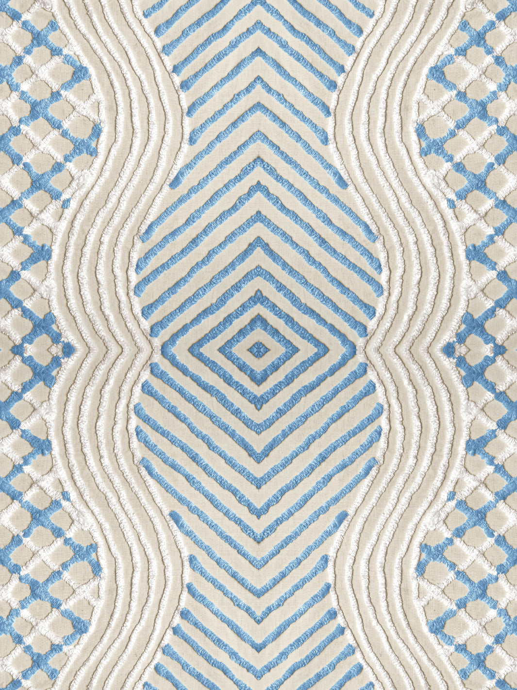 'Chenille Stripe' Wallpaper by Chris Benz - Blue