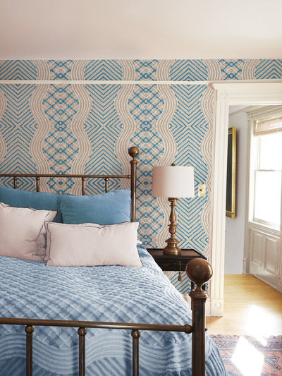 chenille stripe wallpaper chris benz blue