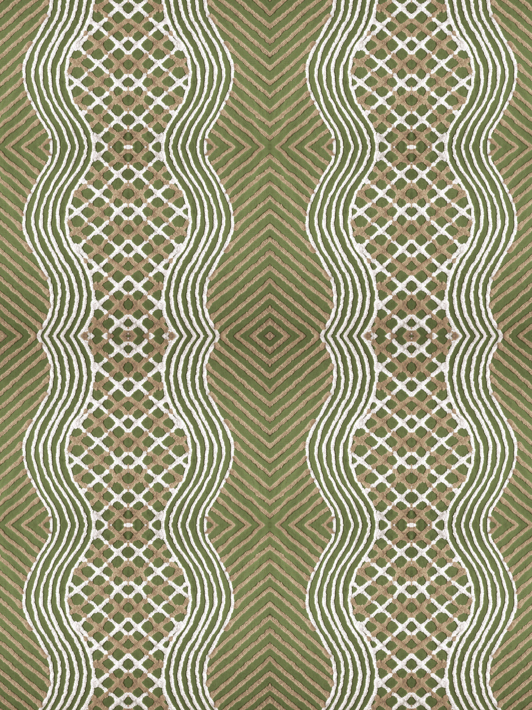 'Chenille Stripe' Wallpaper by Chris Benz - Olive