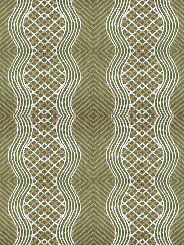 'Chenille Stripe' Wallpaper by Chris Benz - Olive