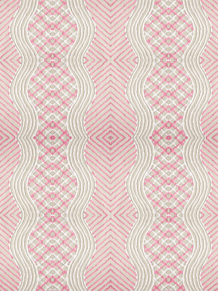 'Chenille Stripe' Wallpaper by Chris Benz - Pink