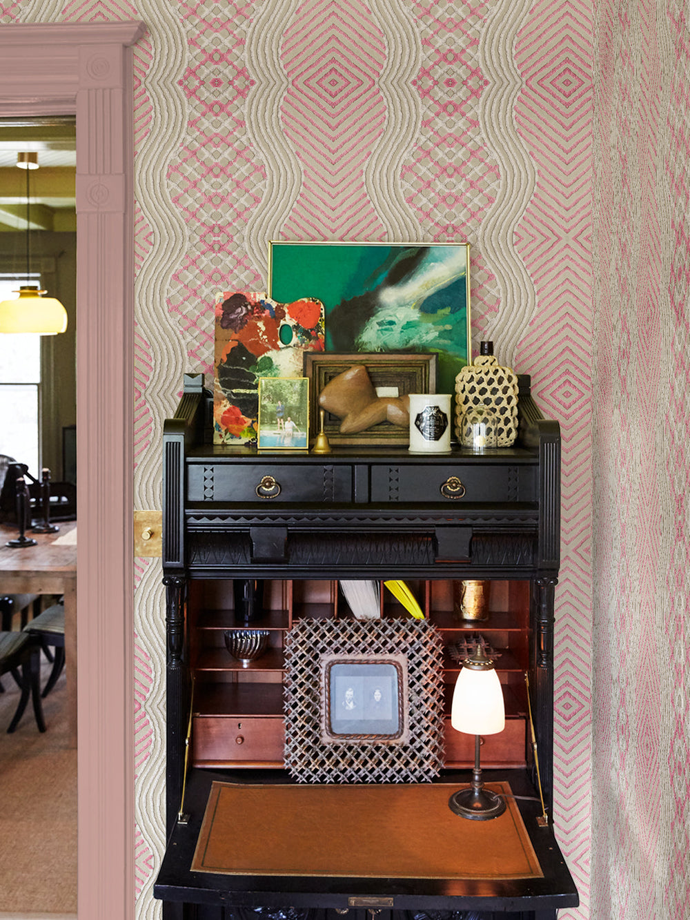 chenille-stripe-wallpaper-chris-benz-pink