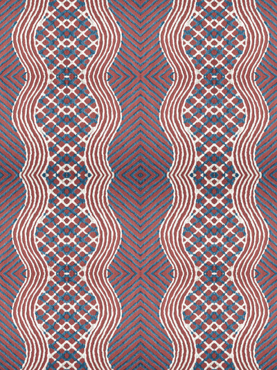'Chenille Stripe' Wallpaper by Chris Benz - Red White + Blue
