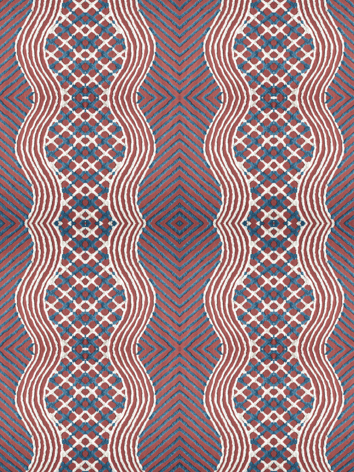 'Chenille Stripe' Wallpaper by Chris Benz - Red White + Blue