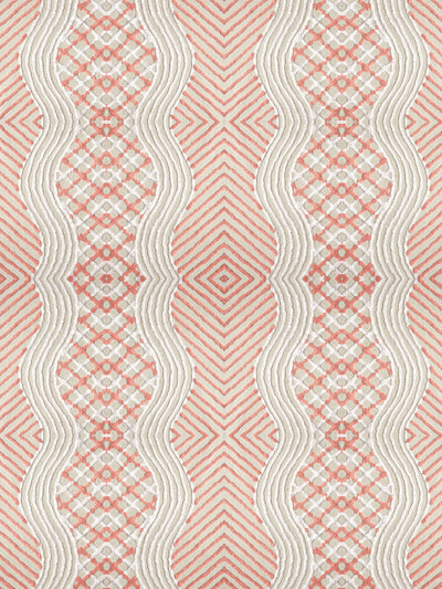 'Chenille Stripe' Wallpaper by Chris Benz - Salmon