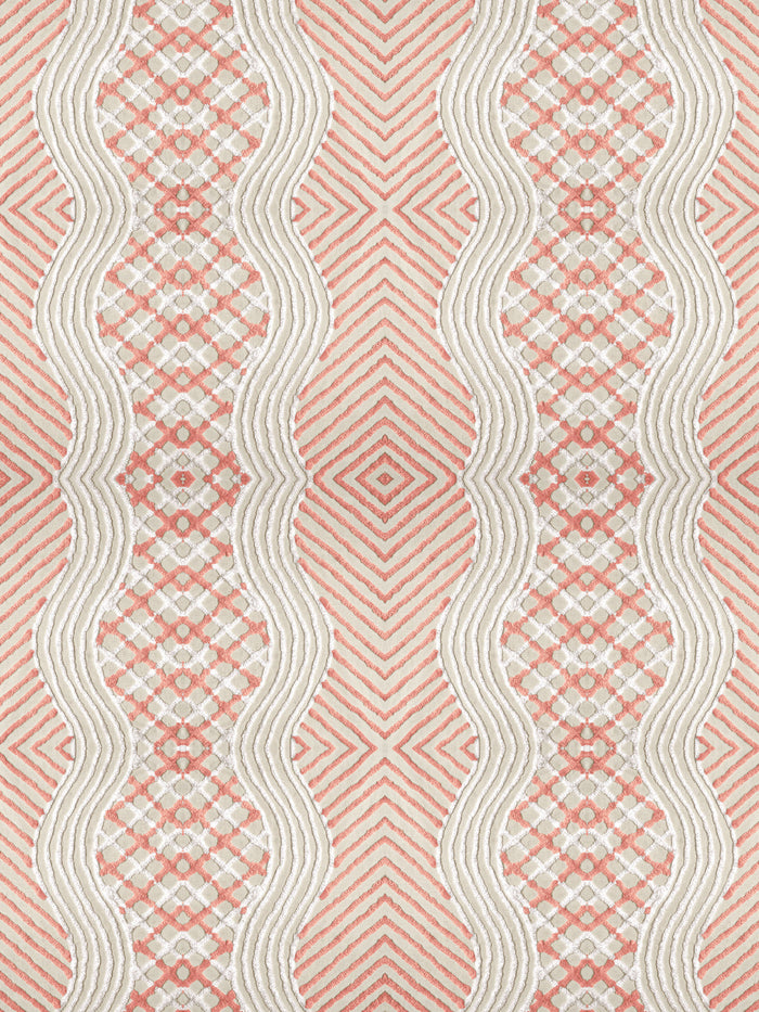 'Chenille Stripe' Wallpaper by Chris Benz - Salmon