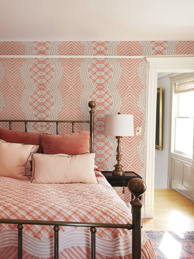chenille stripe wallpaper chris benz salmon