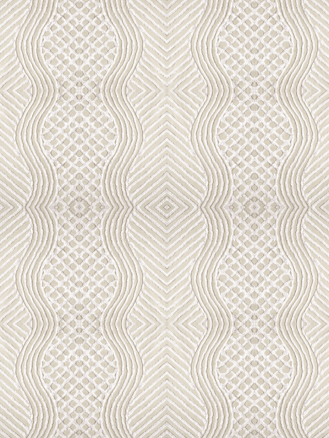 'Chenille Stripe' Wallpaper by Chris Benz - White