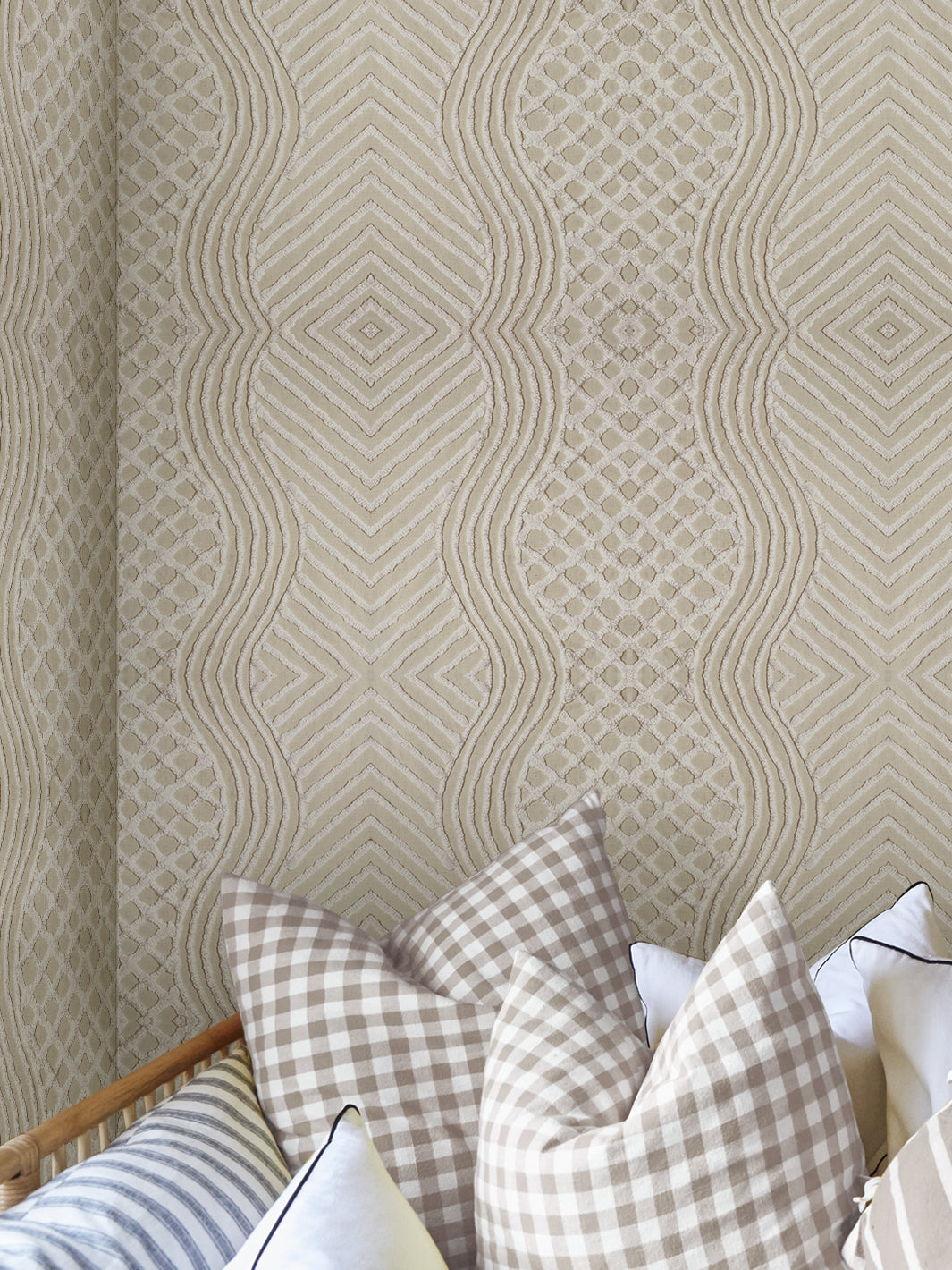 'Chenille Stripe' Wallpaper by Chris Benz - White