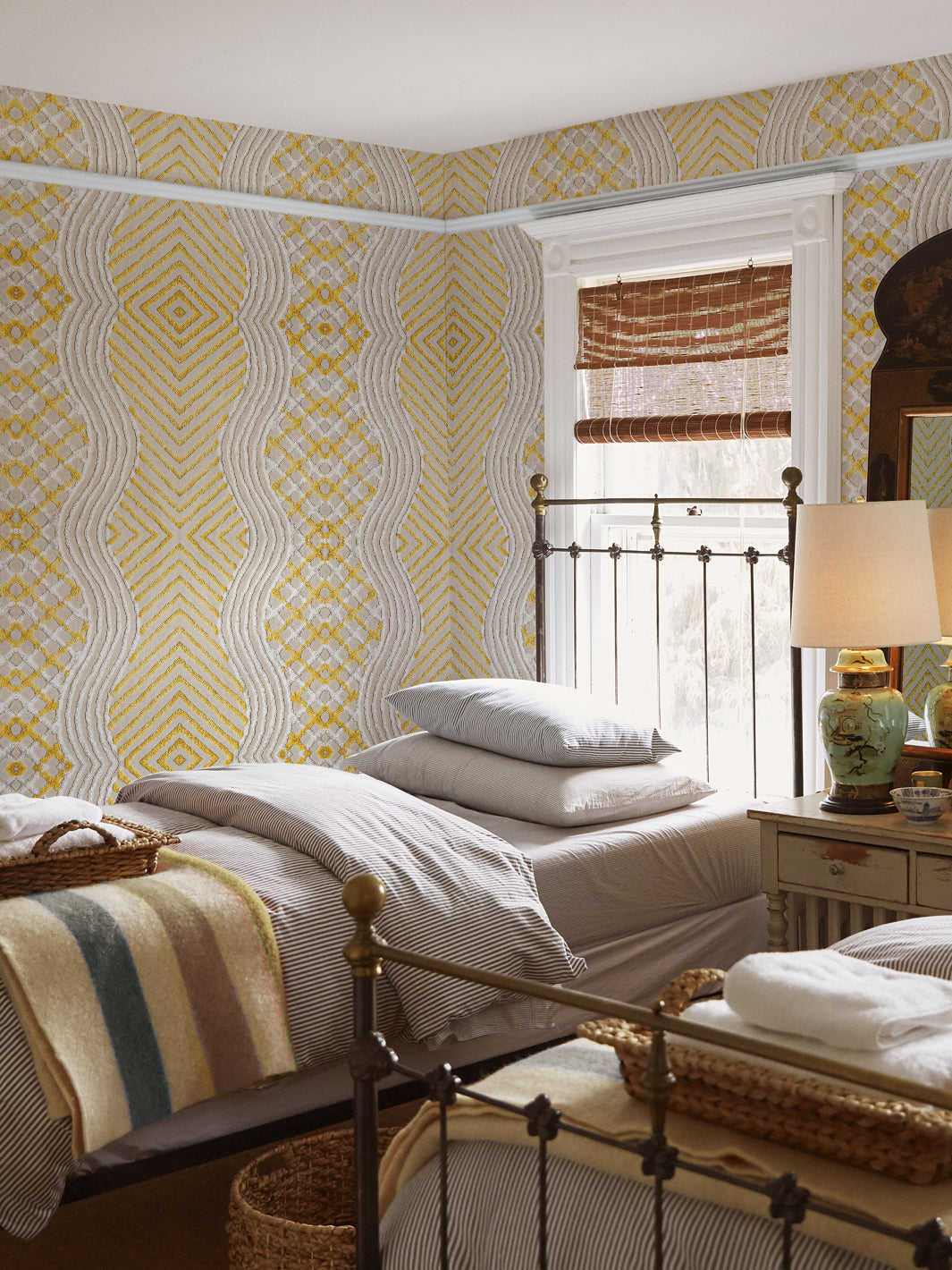 chenille-stripe-wallpaper-chris-benz-yellow