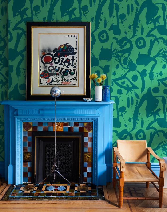'El Quijote' Wallpaper by Chris Benz - Emerald Blue