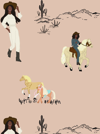 'Christie™ On The Ranch' Wallpaper by Barbie™ - Clay