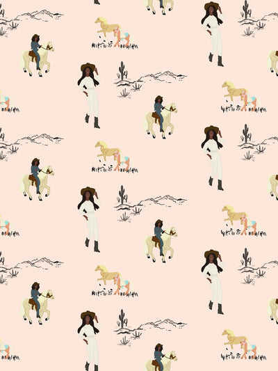'Christie™ On The Ranch' Wallpaper by Barbie™ - Peach