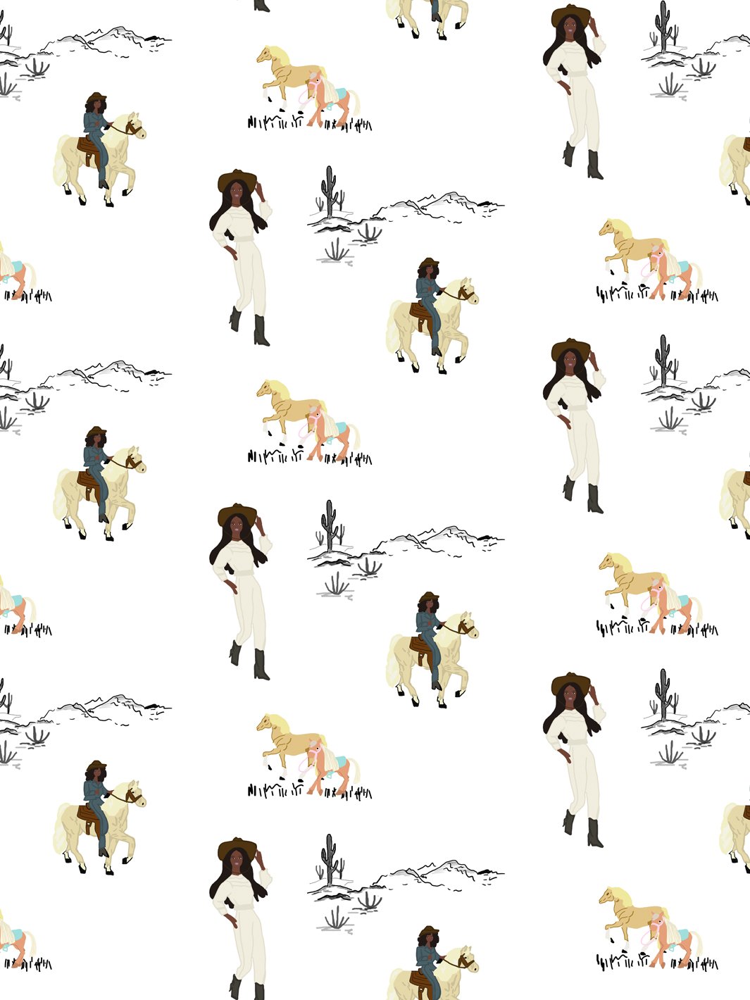 'Christie™ On The Ranch' Wallpaper by Barbie™ - White