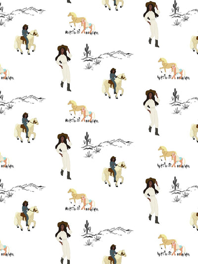 'Christie™ On The Ranch' Wallpaper by Barbie™ - White