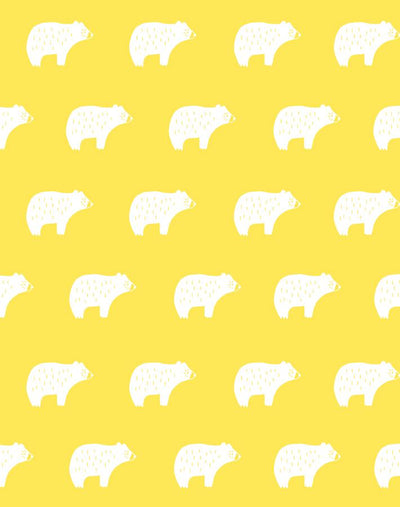 'Chubby Bear' Wallpaper by Tea Collection - Daffodil