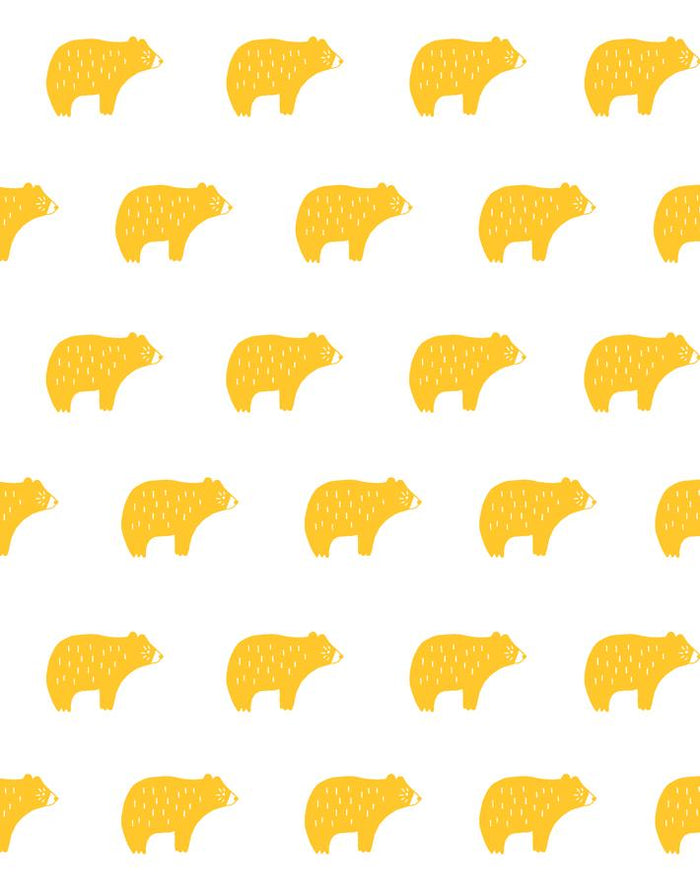'Chubby Bear' Wallpaper by Tea Collection - Marigold
