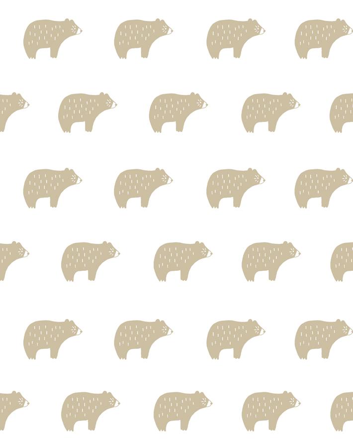 'Chubby Bear' Wallpaper by Tea Collection - Taupe