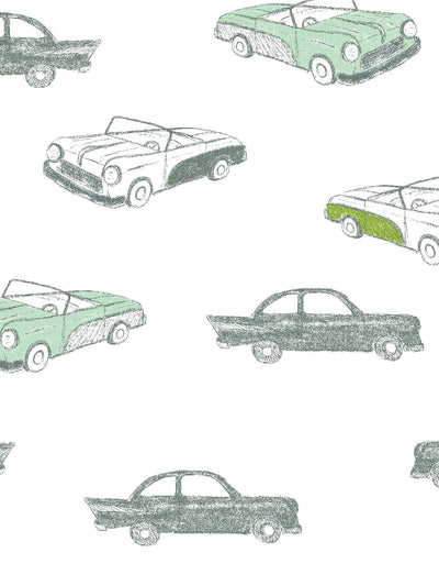 classic cars wallpaper by tea collection aventurine