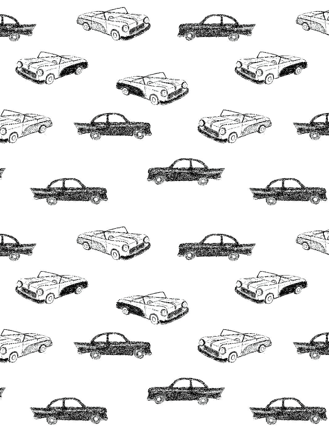 'Classic Cars' Wallpaper by Tea Collection - Onyx
