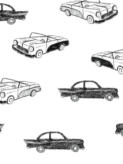 'Classic Cars' Wallpaper by Tea Collection - Onyx